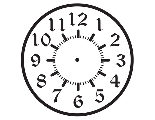 Replacement Clock Face Dial Decal Old English Number Font Style Vinyl Transfer Decal